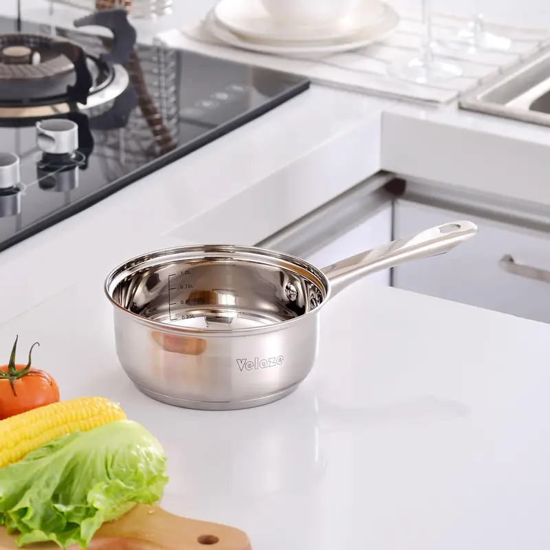 7 Piece Stainless Steel Cookware Set with Pot & Pan Sets, Saucepan Set 3
