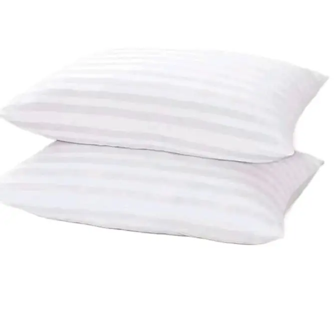 BHS Stripe Bounce Back Pillows Set of 2 - Hotel-Quality Blended Cotton, Medium Support for Back and Side Sleepers 2