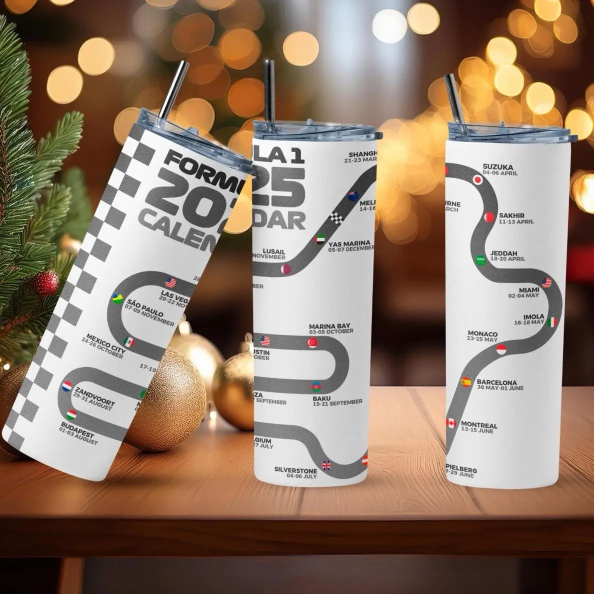 2025 Formula 1 Calendar 20oz Tumbler