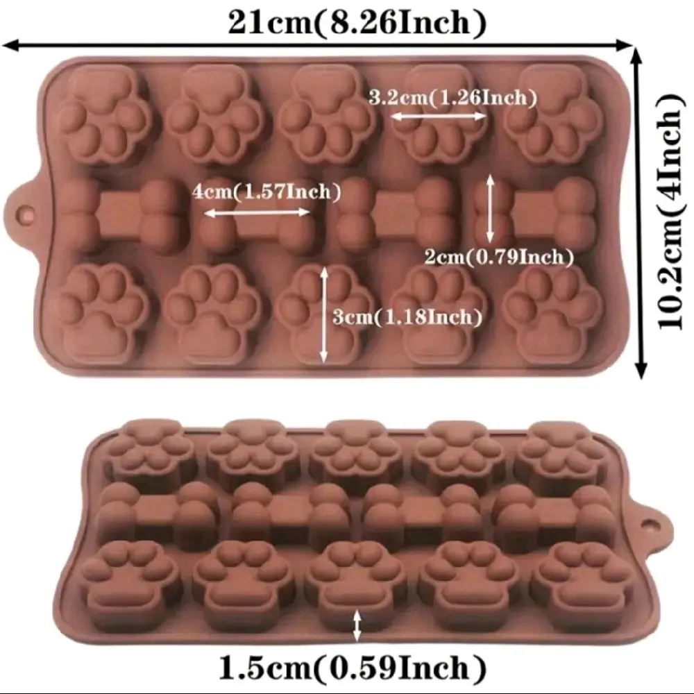 Pet Supplement Moulds for DIY Cat and Dog Treats, Chocolate  - Perfect for Holidays and Occasions - Tin Birthday Gift