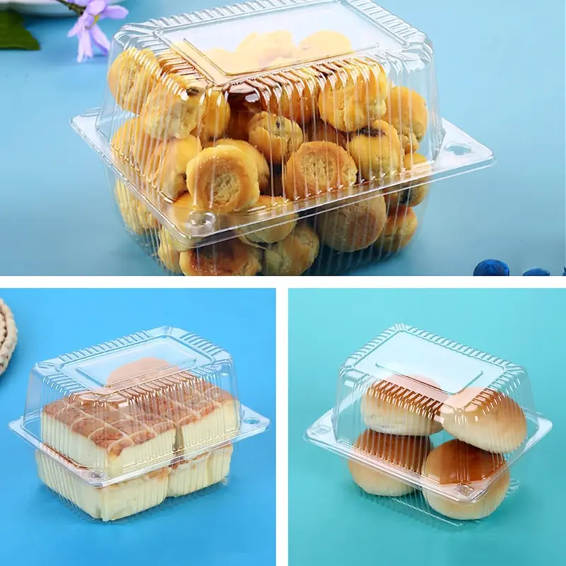 50 Pieces Cake Slice Boxes Individual, Cake Boxes for Cake Portions, 5.3 Inch Individual Cake Boxes for Muffin, Salad, Fruit, Biscuit, Suitable for Birthday Party, Wedding, Cake Shop Bakeware Plastic Transparent Utensils Baked Desserts 4