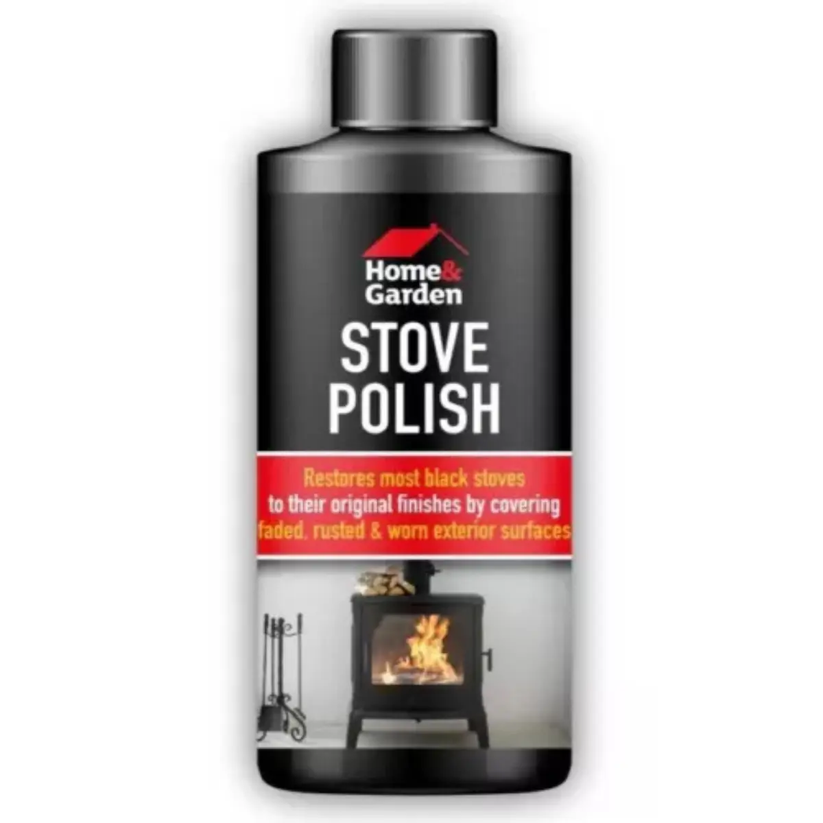 BLACK STOVE POLISH LOG BURNERS MULTI STOVE BURNERS RESTORE BLACK HOME NEW 200ML Brush Household