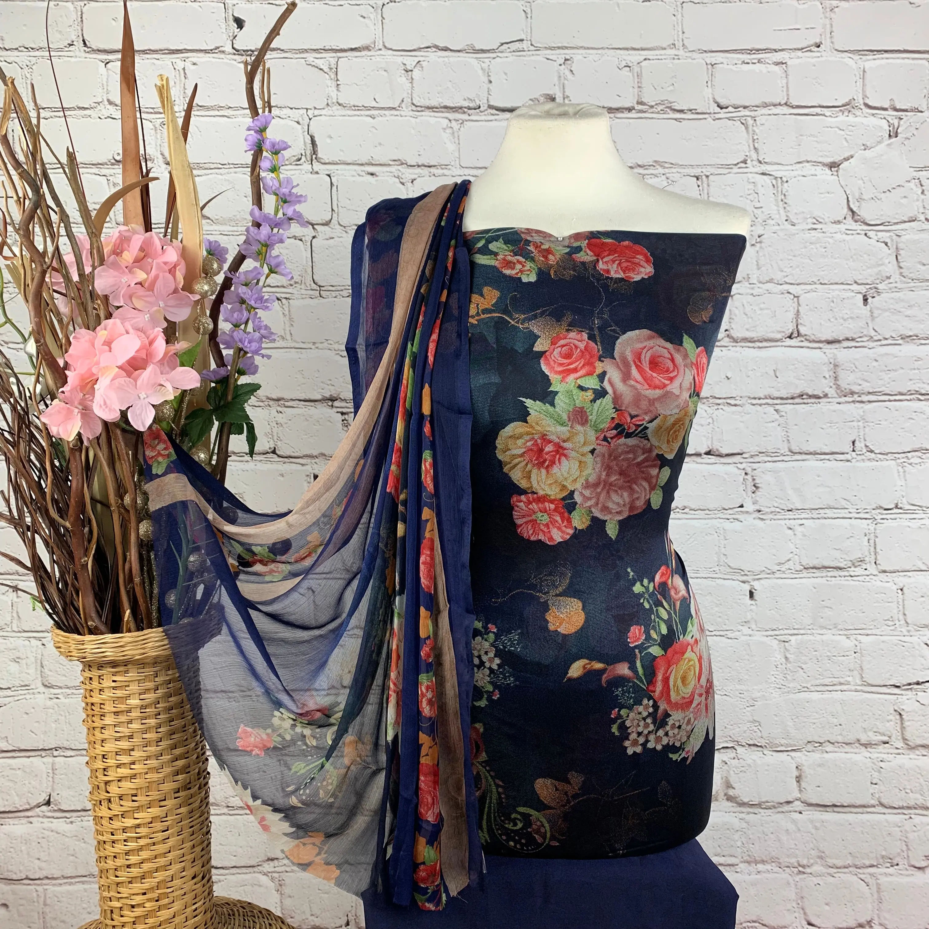 Digital Catonic Floral Print Suit