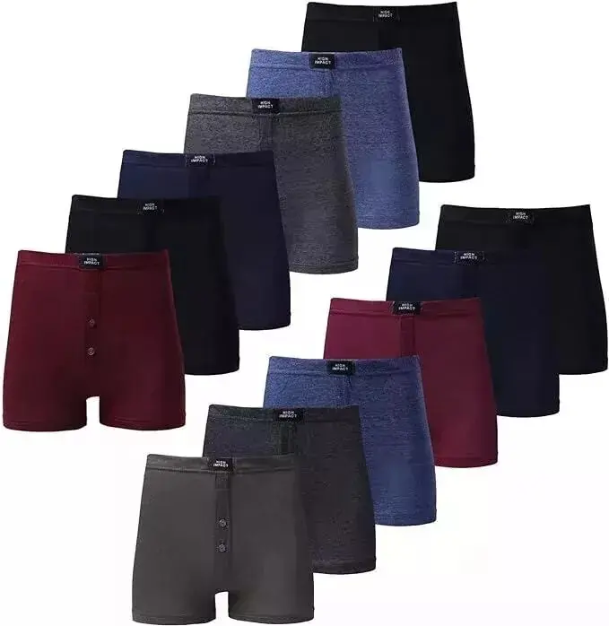 3/6/12 Pairs Men's Cotton Boxer Shorts – Ultra-Soft, Breathable & Comfortable Multipack   Premium Comfort | Breathable Cotton | All-Day Freshness