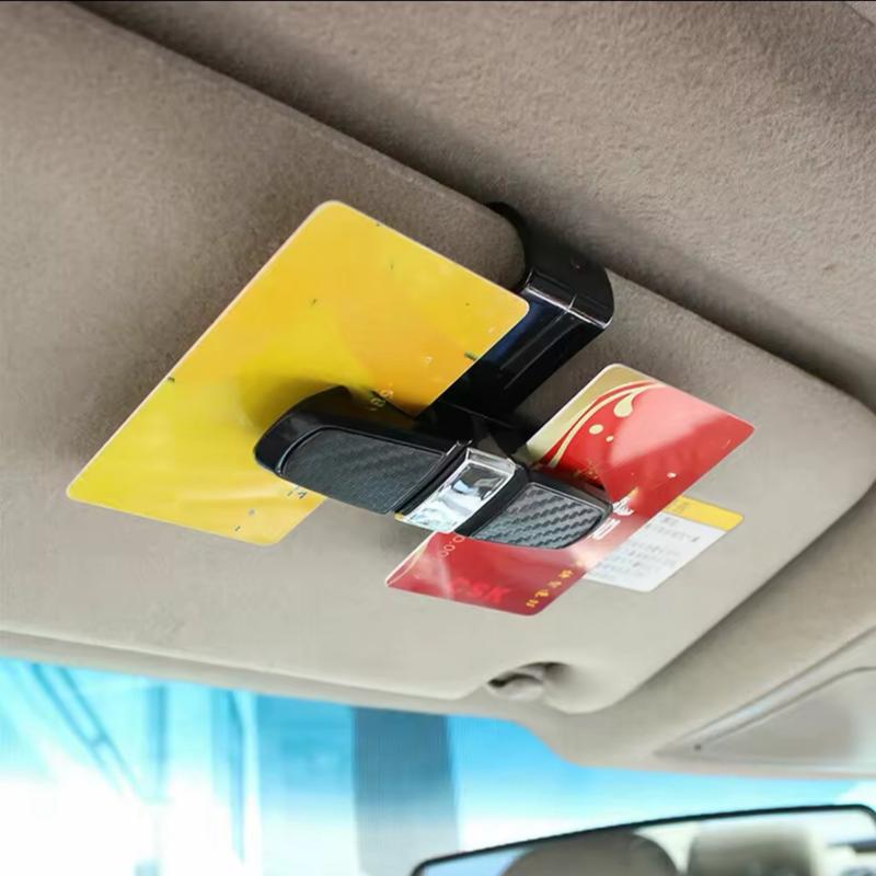 Universal Car Auto Sun Visor Glasses Box Sunglasses Clip Card Ticket Holder Stand Fastener Eyeglasses Car Accessories 2