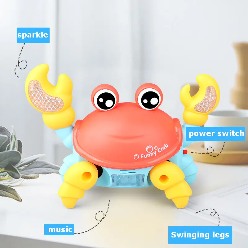 Sensory Toys for Babies, Electric light music Crawling Crab Toy Baby Toys 0-6 Months Gifts for 1 2 Year Old Girls Boys Crab Toddler Toys for 1-2 Year Old Girls Tummy Time 0-6 1