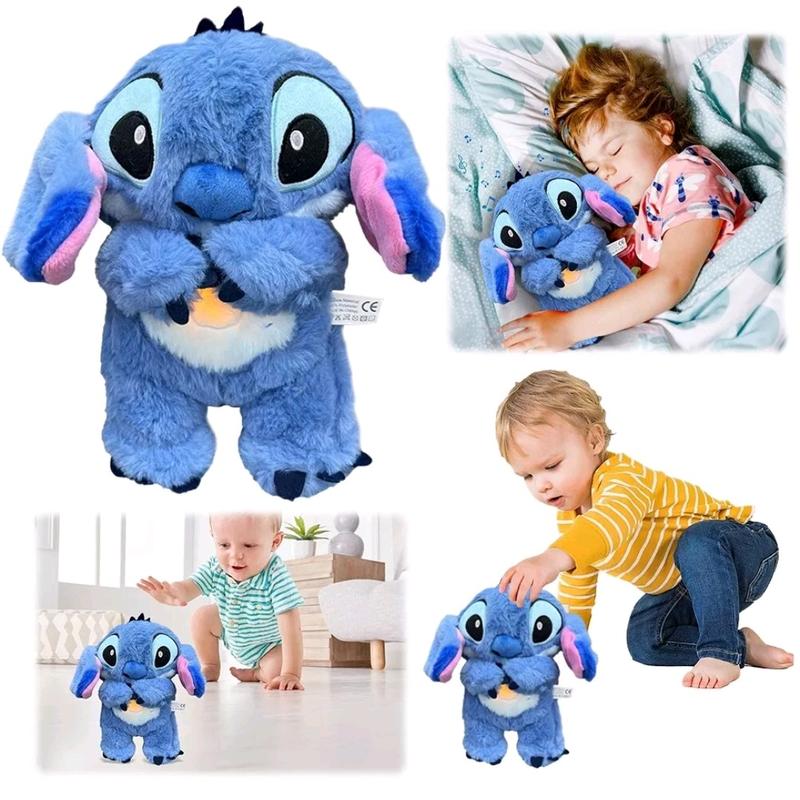 Blue Pink Lilac Teddy Breathing Musical Soothing Doll Sleep Stitch Toy Anxiety Relief Plush Toys 5