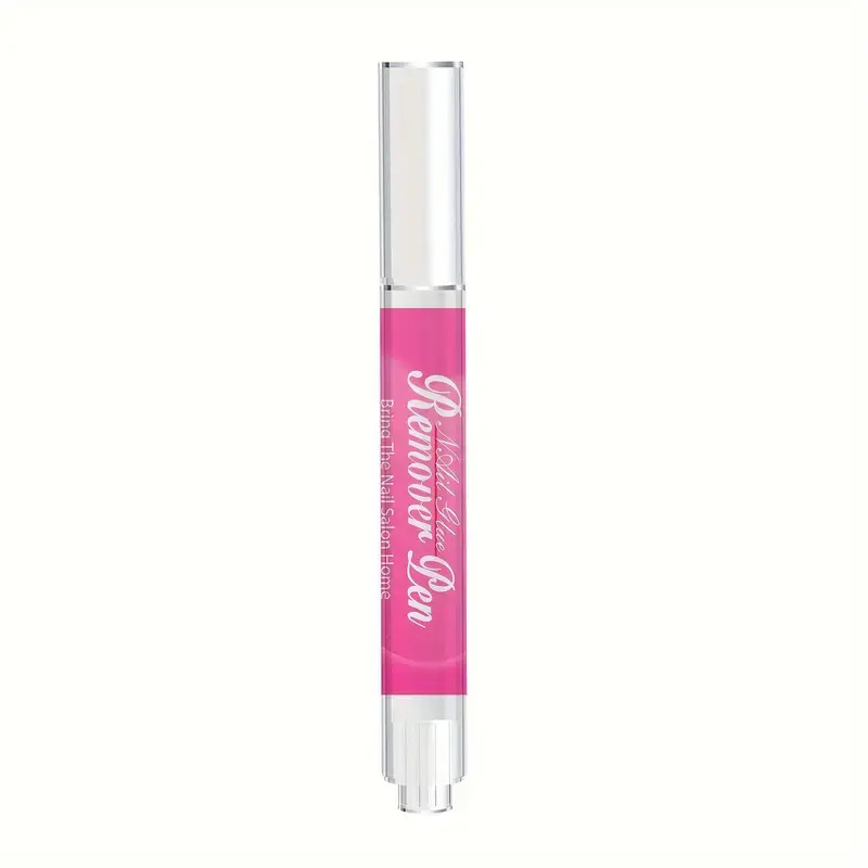 Nail Glue Remover Pen, Quick Press & Liquid Nail Polish Solvent, Alcohol & Acetone Free, Non-Toxic, Easy Application, with Nail Clean-Up Tool for False Nails & Adhesive Removal