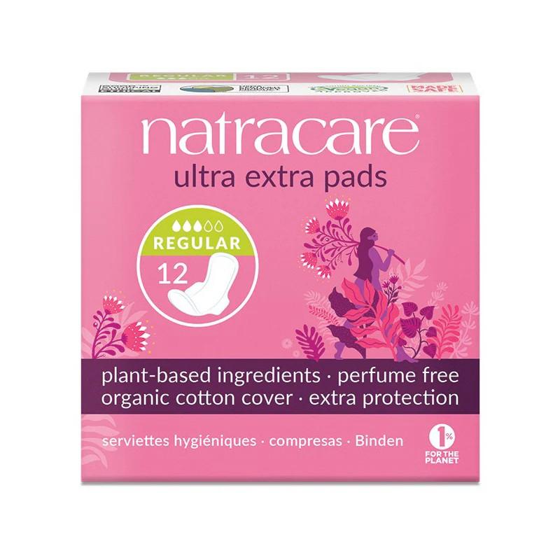 Natracare Ultra Extra Pads Regular with Wings - Comfortable Plant-Based Pads with Extra Cushion Layer 0