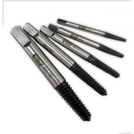 Autojack 5 Piece PCE Damaged Screw Bolt Extractor Set - Screw Extractor Drill Bit Set - Stripped Screw Stud Bolt Remover Tool 2
