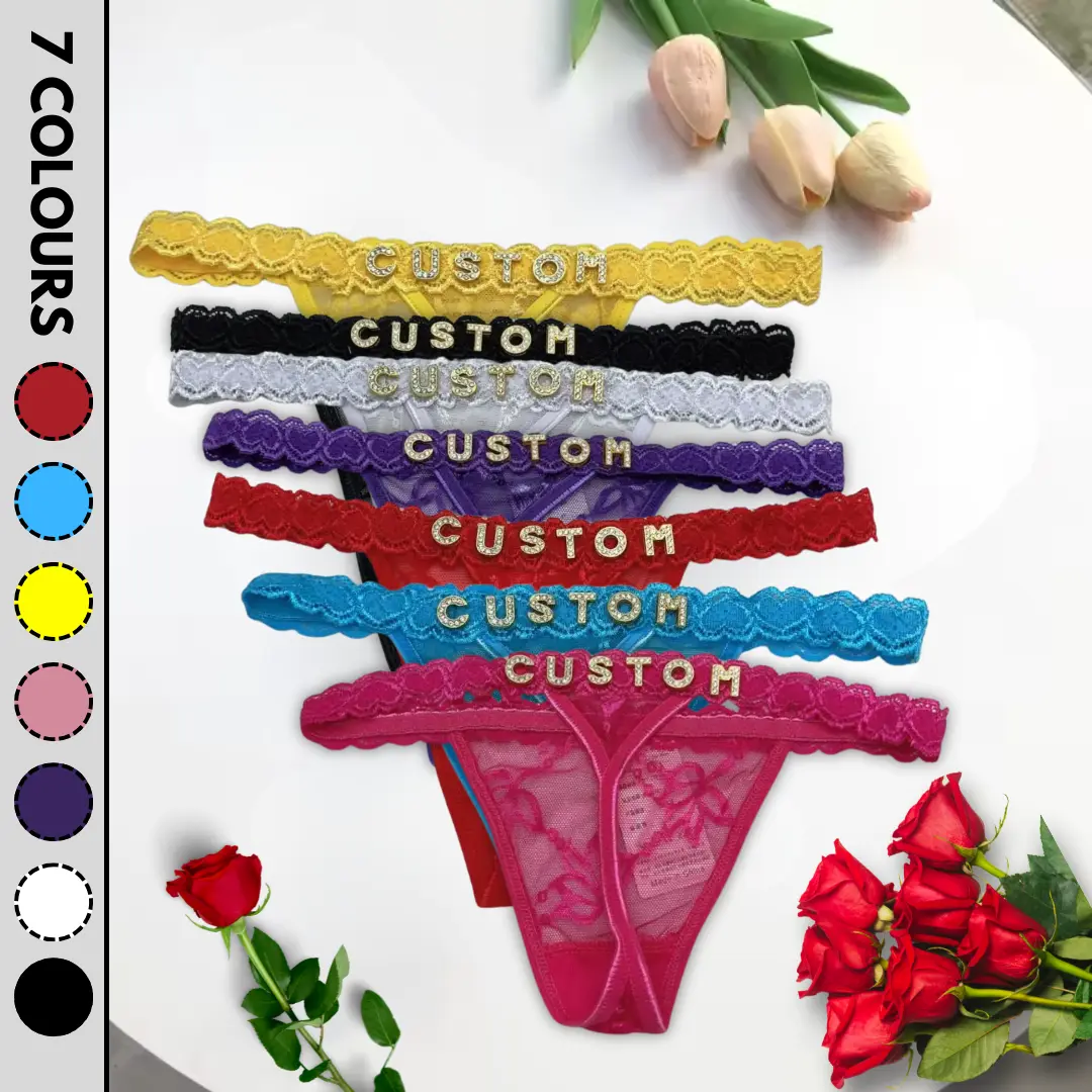Personalised Thong, lace thong, Custom Name Thong, Personalised Name Thong, Name Thong, Wedding gift, gift Lingerie Women Love Comfort Womenswear Fit Everyday Panties Basic Minimalist ,  Panties , Sexy