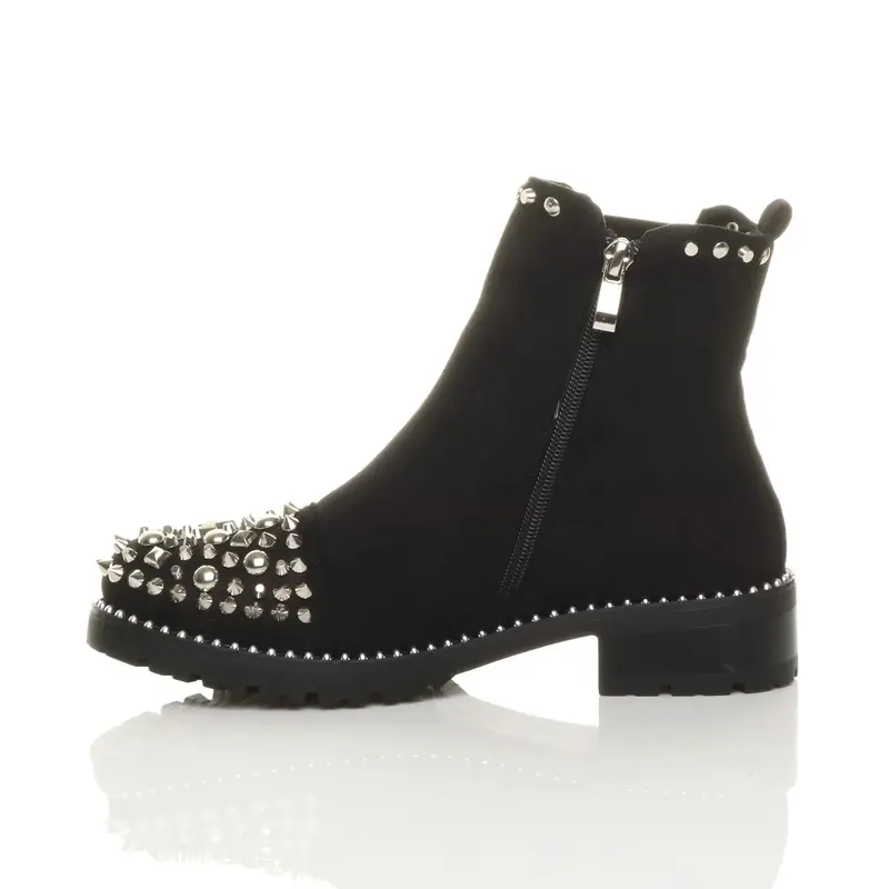 Low Heel Chunky Studded Chelsea Ankle Boots - I8887 7