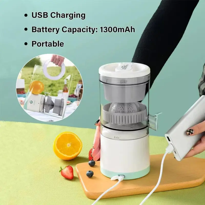 Electric Citrus Juicer Presser Squeezer Rechargeable - Extractor Juicer Machines with USB Portable Compact Juicer for Orange, Lemon, Limes 1