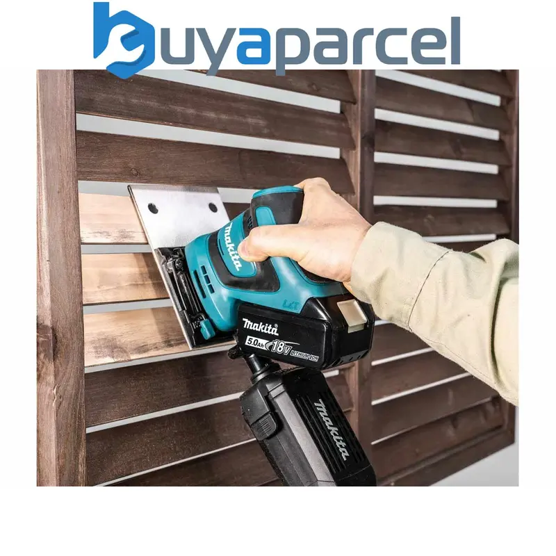 Makita DBO480Z 18v LXT 114mm 1/4 Sheet Finishing Cordless Palm Sander +10 Sheets 6