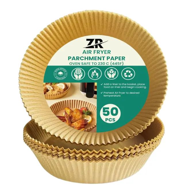 Air Fryer Liners Disposable Non-Stick Baking Steamer Paper Liner Round 19 cm