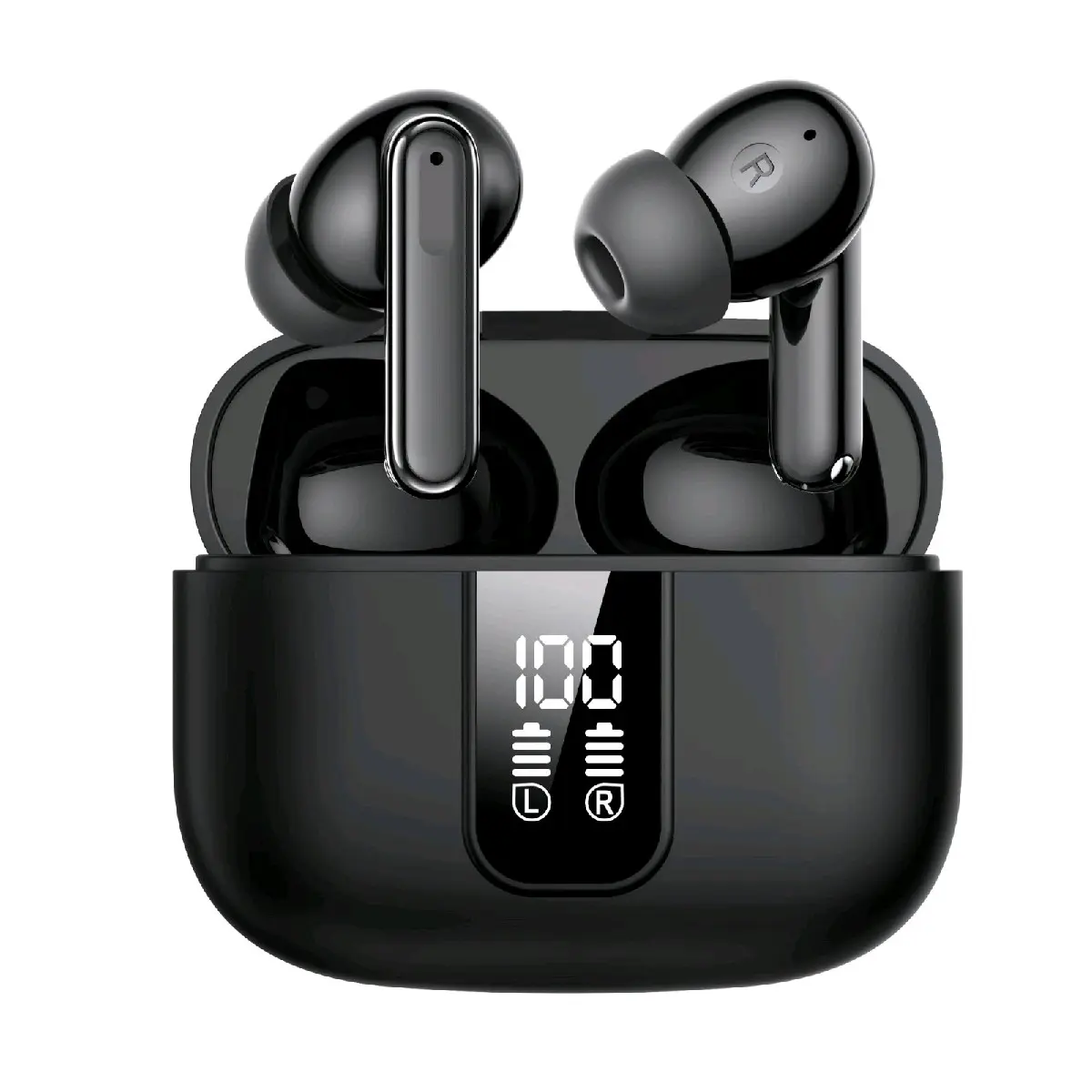Wireless Headphone, Bluetooth Earbuds Headset, noise cancelling earbuds with Touch Control and LED Display for iPhone and Samsung Smartphones - Hifi Sound Quality - Audio, Electronic Headphone