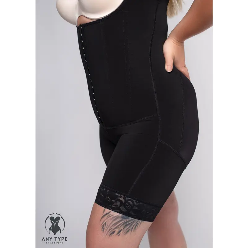 Adjustable Extra Firm Black Tummy Shaping Bodysuit with Compression open bust Tummy control Any Type Shapewear 2