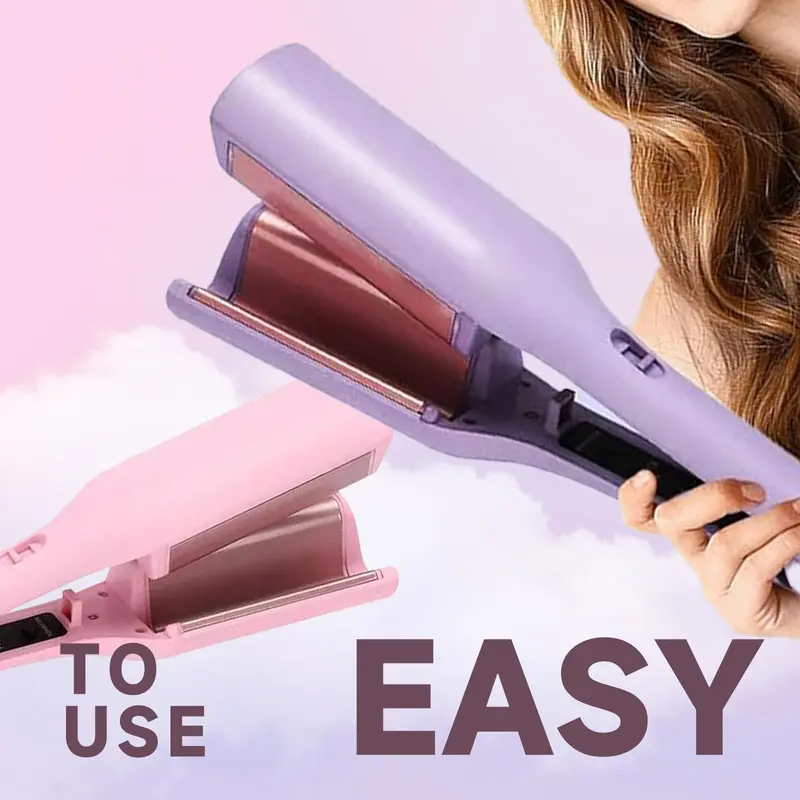 French Wave Curling Iron, Egg-Roll Hairstyle Water Ripple V-Shaped, 4 Gears Temperature Fast Heating Ceramic Barrel, 32mm Mermaid Wave Wand for Long or Short Hair 5