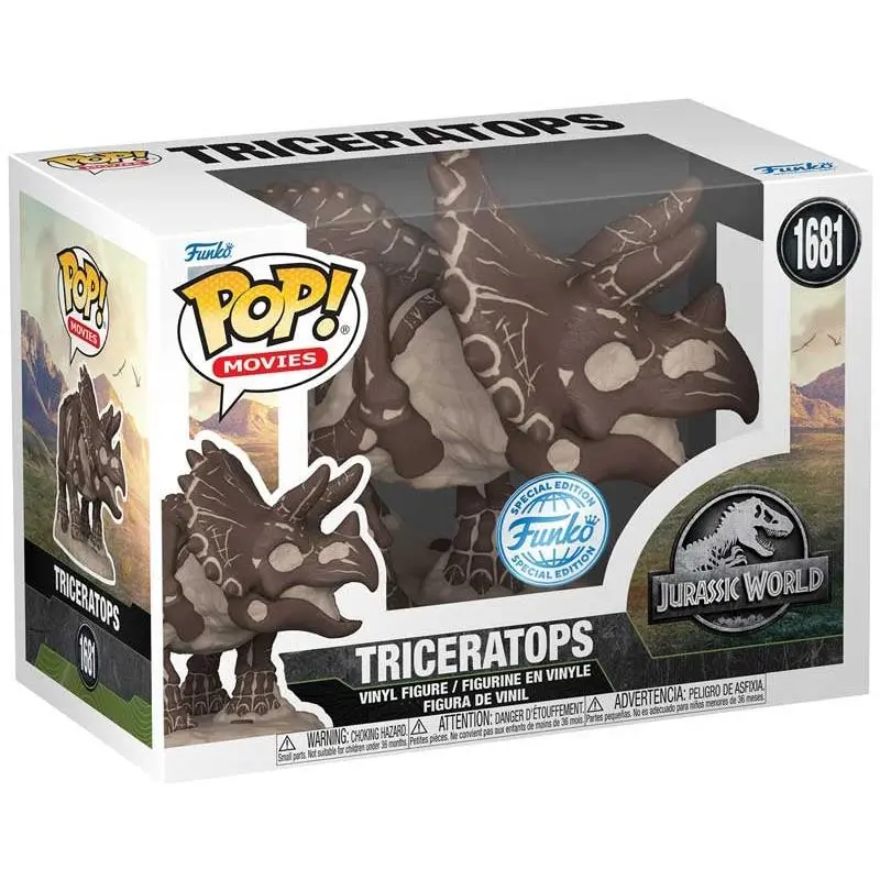 FUNKO POP MOVIES #1681 JURASSIC PARK FOSSIL- TRICERATOPS 0