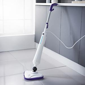 Quest 41989 Electric Steam Mop / 180° Triangular Swivel Head / 350ml Tank Capacity / Microfibre Mop Head / Works on Carpets, Rugs, Tiles, Laminate, Wood and Hard Floors / Chemical Free / 1300W