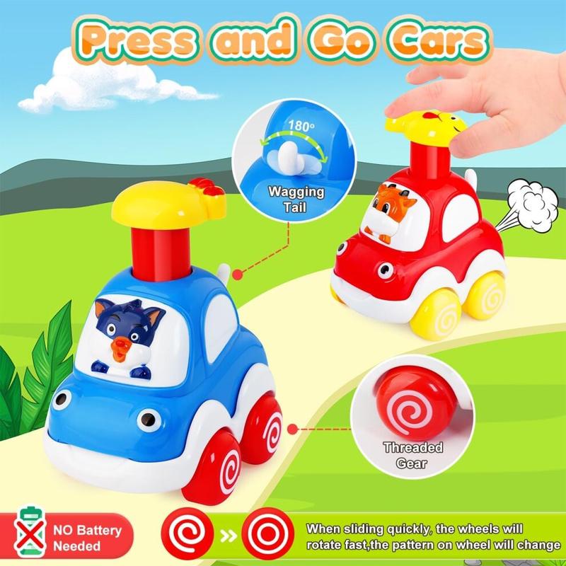 Toddler Toy Cars, Amy&Benton Car 1 year old，Baby Toy Car Assorted 4PCS Press & Go Toy Car Gifts for Baby Boys 1 2 Years Old 2