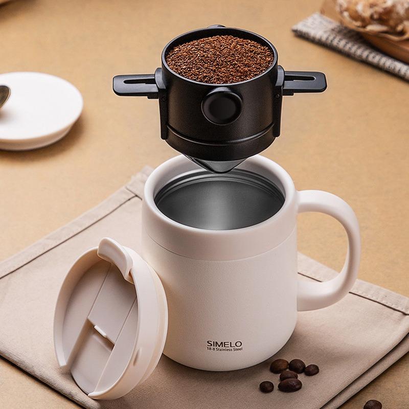 1pc Stainless Steel Coffee Filter, Portable Coffee Maker For Office, Camping And Travel 1