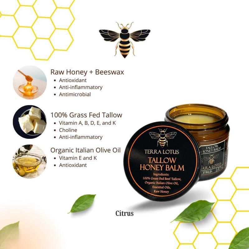 Product Introduction of 【 Official certification 】Organic Grass-Fed Beef Tallow Balm with Raw Honey - Nourishing Cream for Soft, Radiant Skin - Handmade All-Natural Moisturizer - 2 oz Skincare 5