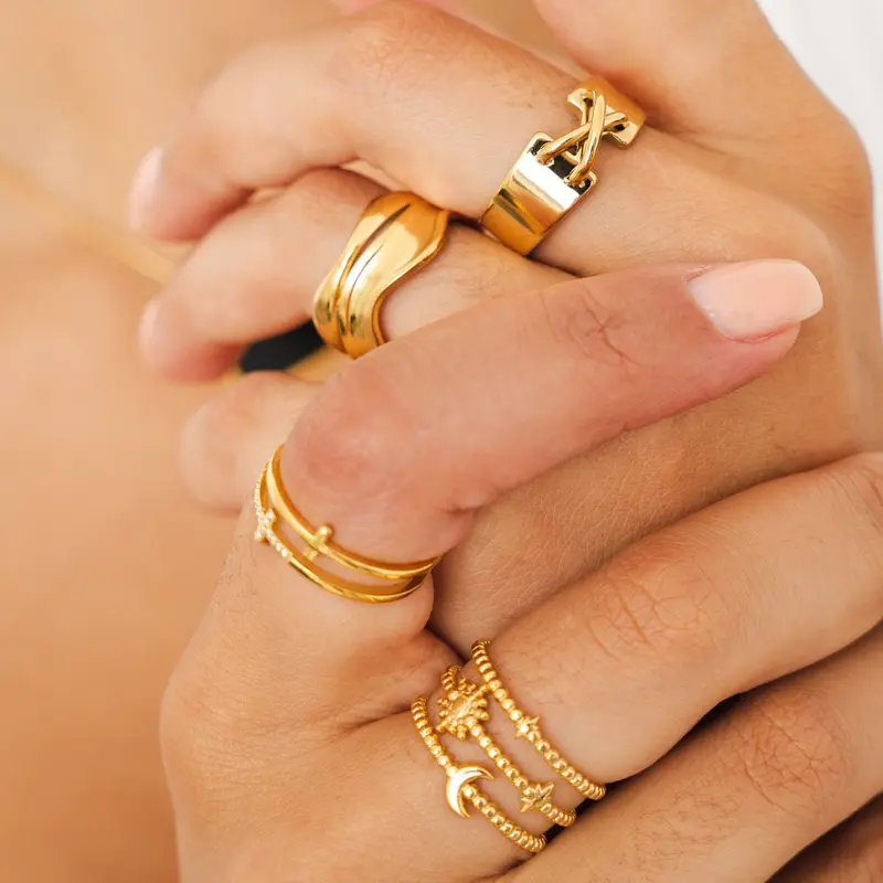 Luna Adjustable Ring - Gold 3
