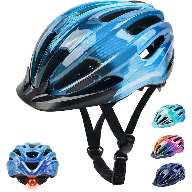 Kids Bike Helmet, Bike Helmets for Kids with Light and Visor for Boys Girls Bike Helmet Kids Cycle Helmet Kids Childrens Bike Helmet Bicycle Cycling Helmet Kids (50-57CM) 5