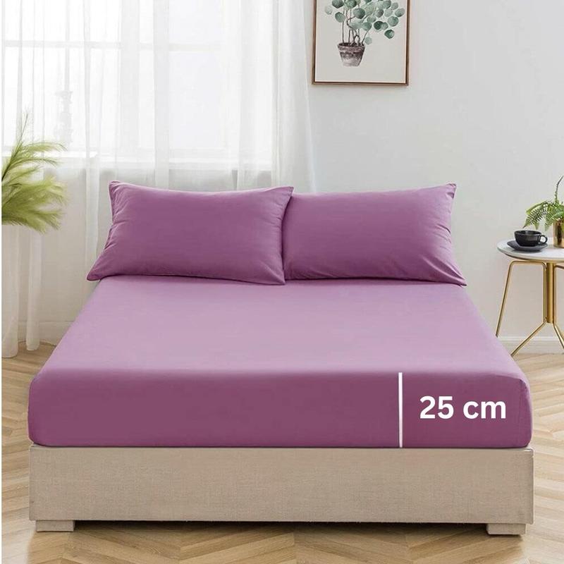 Deep Fitted Bed Sheets 25cm Microfibre | Luxury Plain Soft Bed Sheets MicroFibre Hotel Quality Finest Fitted Bed Sheets | Shrinkage & Fade Resistant Percale Quality Fitted Sheets | Double Brushed Microfibre | Non Iron Warm Easy Care Machine Washable 2
