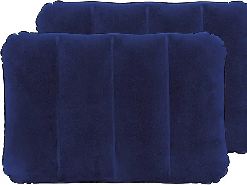 Double Size Flocked Air Bed with 2 Pillows - Ideal for Camping or as a Temporary Guest Airbed - Waterproof Flocked Air Bed 4