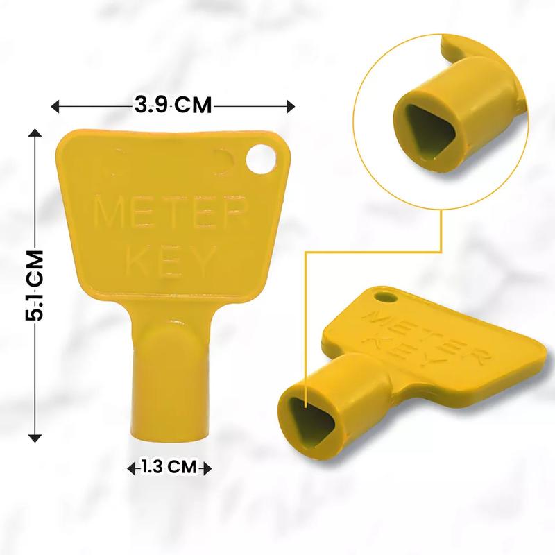 Triangular METER BOX KEY Triangle Gas Electric Water Cupboard Replacement YELlOW 3