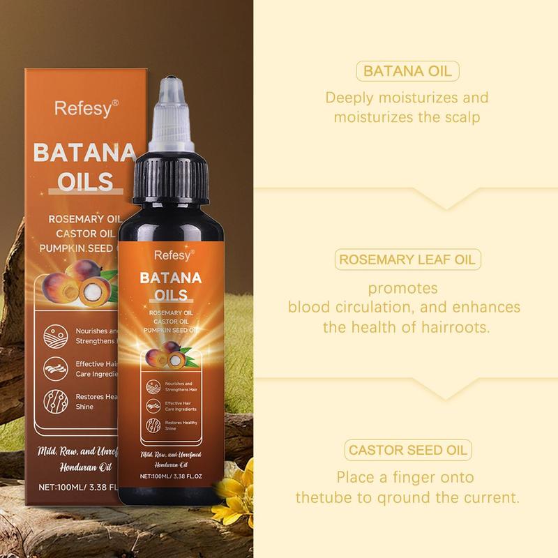 [Upgraded Version] Batana Oil for Hair Growth , 4-in-1 Pure & Unrefined Honduran Oil with Rosemary, Castor, Pumpkin Seed Oil, Nourishes, Strengthens, Organic Oil for Hair & Scalp Care (New and old packaging will be shipped at random) 4