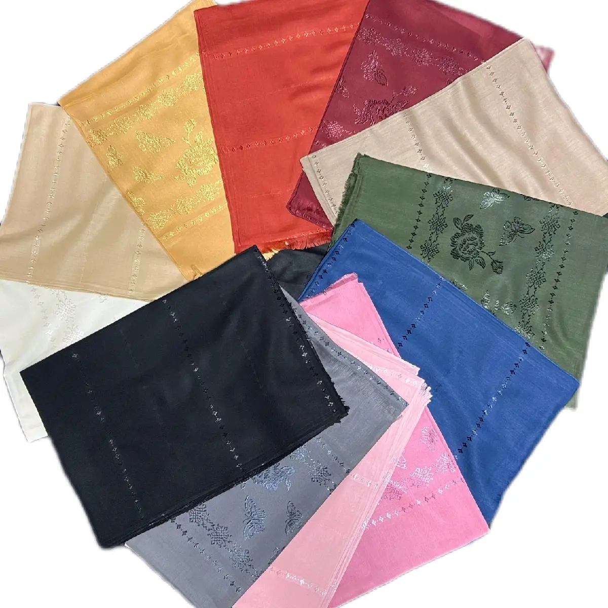 Fashionable Ladies Luxury Hijab Scarf with Silk Patterns - Clothes Accessory