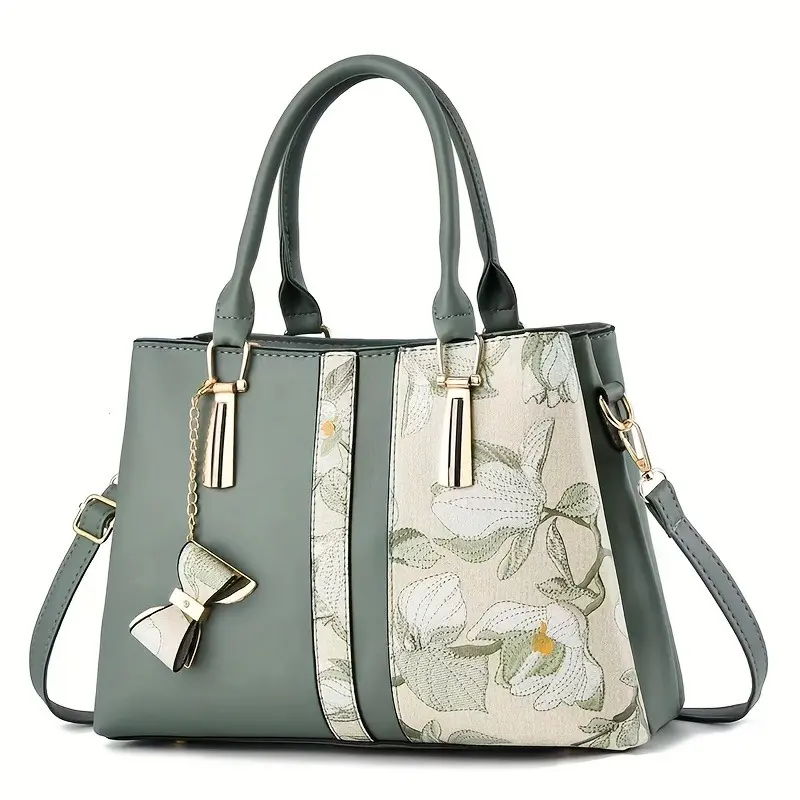 Elegant Floral Print Handbag, Fashion Large Capacity Crossbody Bag, Portable Shoulder Bag