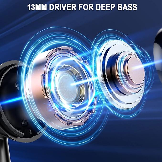 {Limited Time Deal} Wireless Earbuds, Bluetooth 5.3 Headphones in Ear with 4 ENC Noise Cancelling Mic, Bluetooth Earbuds 40H Playtime, 2024 HiFi Stereo Deep Bass Wireless Earphones, IP7 Waterproof, USB-C Fast Charge 5