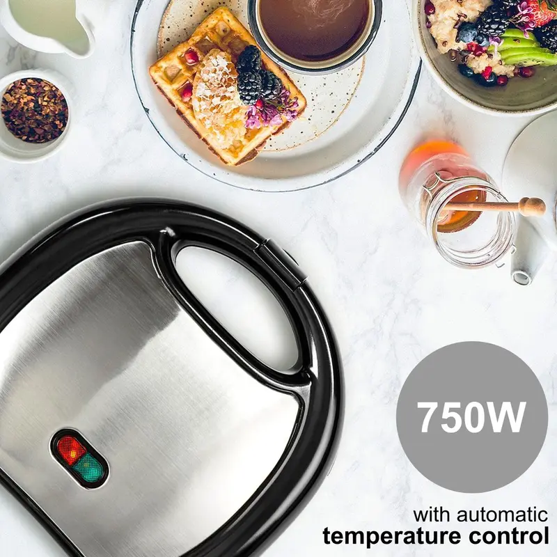 Nedis Double Waffle Maker with Dual Non-Stick Grill Plate & Automatic Temperature Control 2