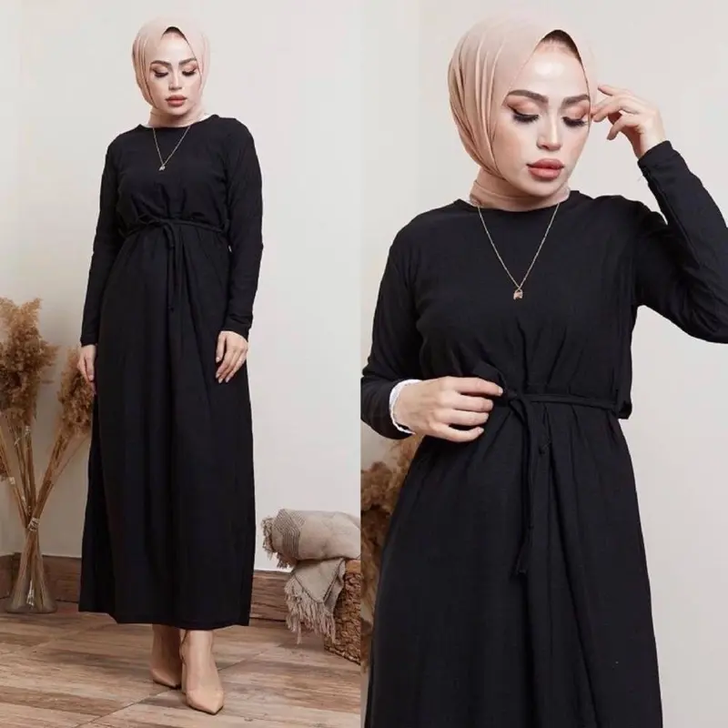 Slim Black Plain Abaya | Maxi Dress | Made in Turkey
