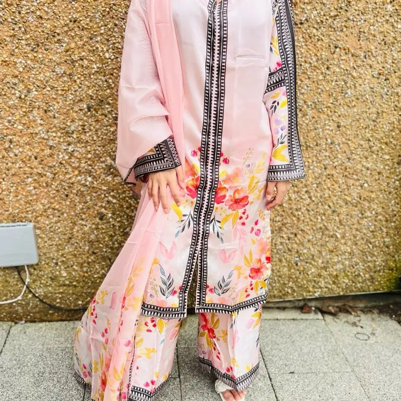 Lulusar Inspired Silk kameez with Trousers and Dupatta for Women - Casual Style - Womenswear 1