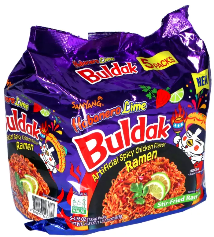 Samyang Buldak Hot Chicken Flavour Ramen - Habanero Lime (1 Pack of 5) Instant Food 3