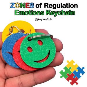 Zones of Regulation Keychain – 4 Colour Coded Mood Discs | Teaching Aid & Emotional Regulation Tool for SEN Neurodivergent | Educational Resources Equipment - Non Verbal Classroom Companion