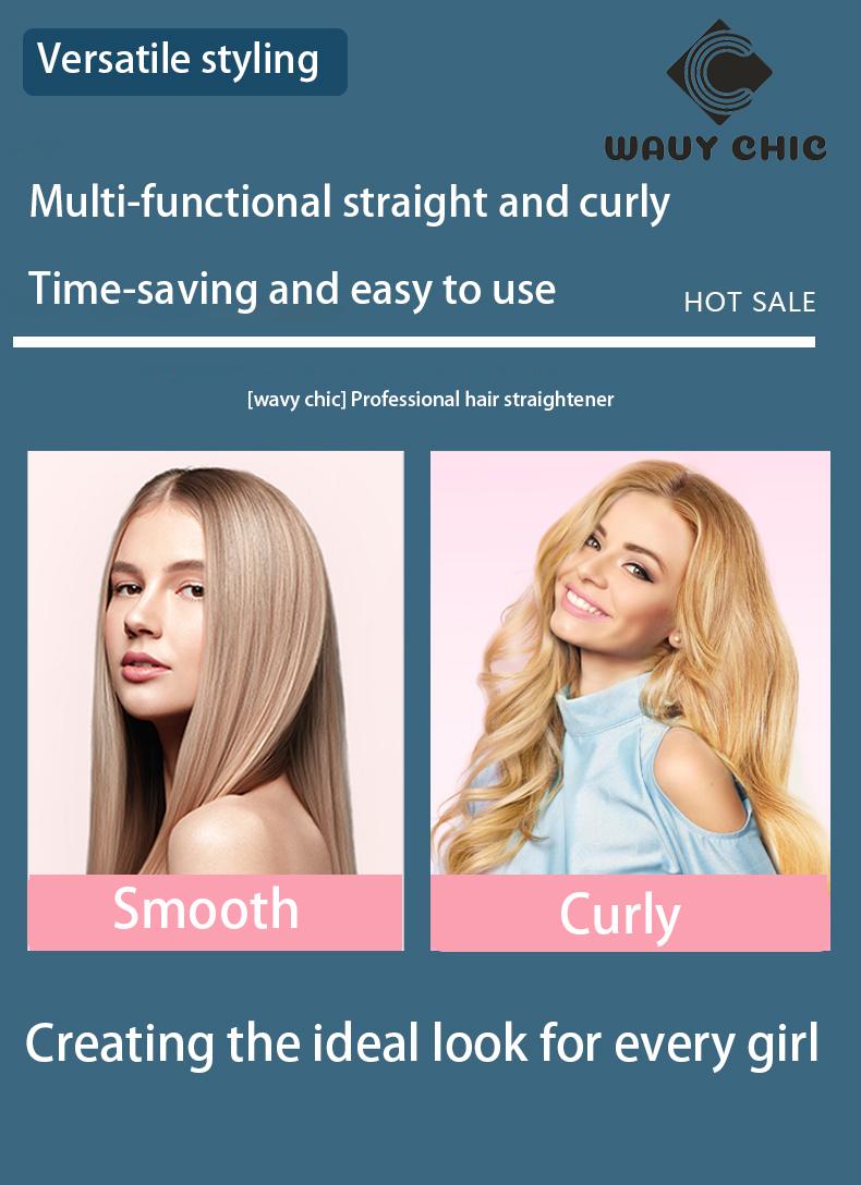 Product Introduction of 【wavy chic】2025 Professional Hair Straightener for Effortless Straightening, Ceramic Hair Straightener, Straight & Curly Styling Tool, 10S Fast Heat up Adjustable Temperature  LCD Display, Portable Splint with Storage Locking, For New Year Gift to Girl 14