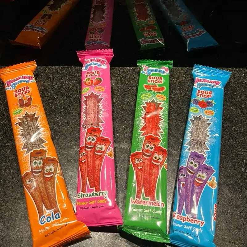 Sour sticks sweets | Orange | Strawberry | Raspberry | Watermelon