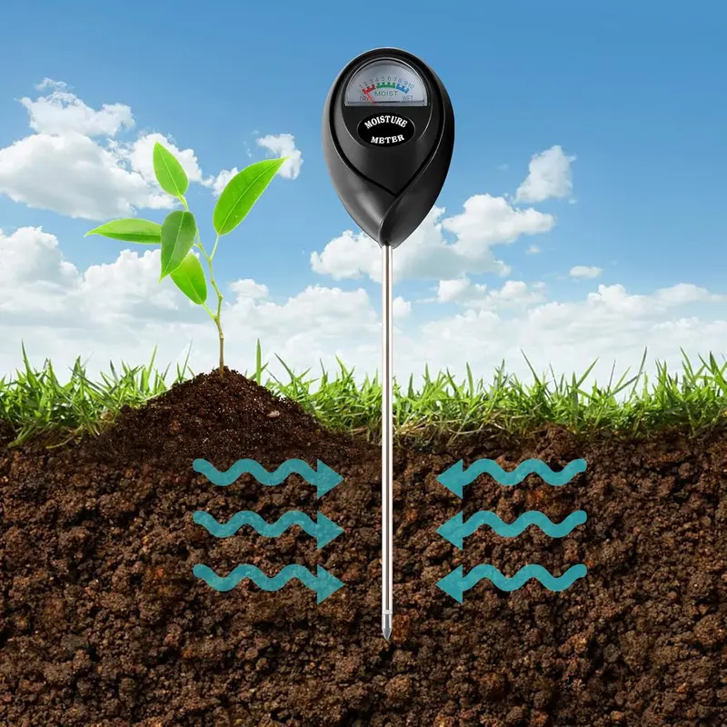 2 Packs Soil Moisture Meter, Plant Water Meter Moisture Meter for House Plants, Soil Tester Test Kit Soil Hygrometer Sensor for Garden Lawn Farm Indoor&Outdoor Use, No Battery Required (Black&Green) 4
