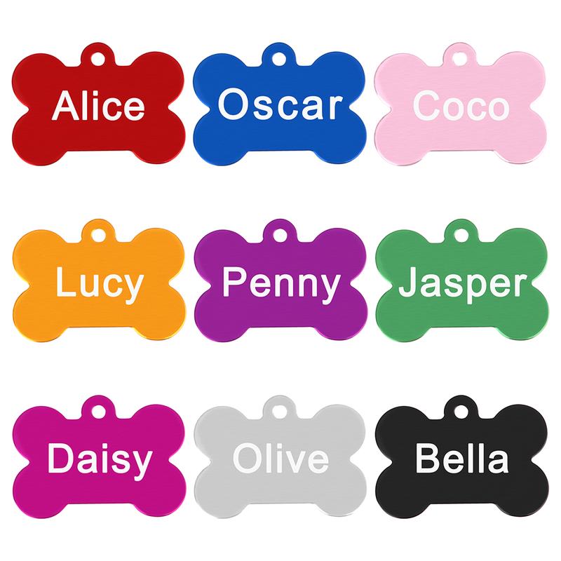 Product Introduction of Personalized Dogs Cats ID Tag Custom Alloy Bone Puppy Kitten Collar Accessories Anti-lost Pet Name Tags for Small Large Dog Cat 9