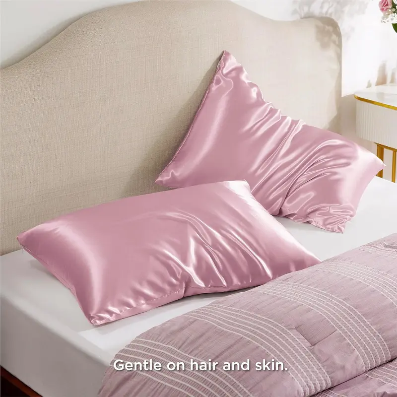 Royal Quality Silk Pillow cover - Pillowcase for Hair and Skin, Pillowcase 2 Pack, Best Gift for Girls/Womens/19's Mommey - Super Soft, Fada Resistant Luxury Bedding Accessories - 5 Different Colors 5