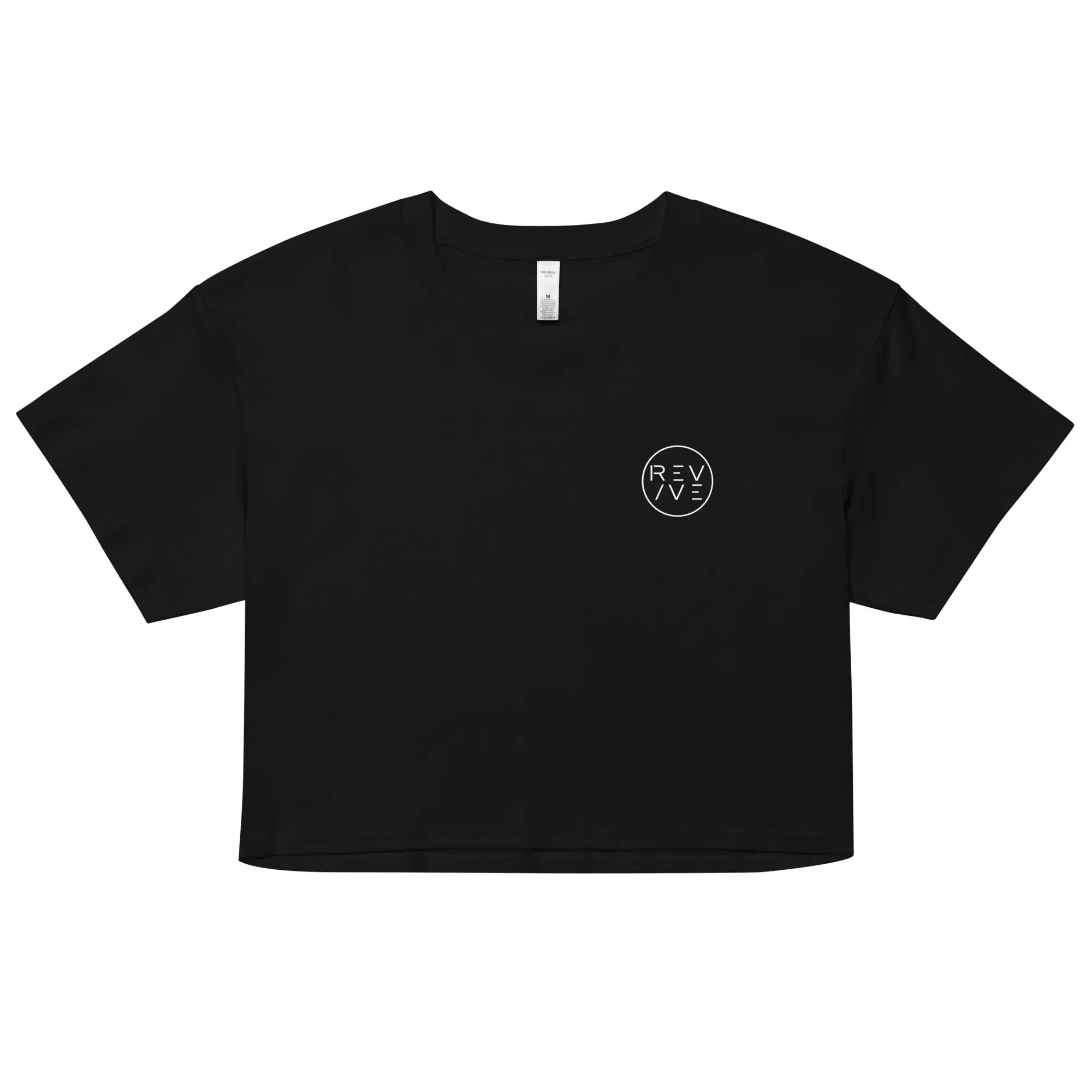 REV/VE ~ Women's Crop Top Comfortable Cotton Comfortable Cotton Crewneck Cropped Fabric Shirt