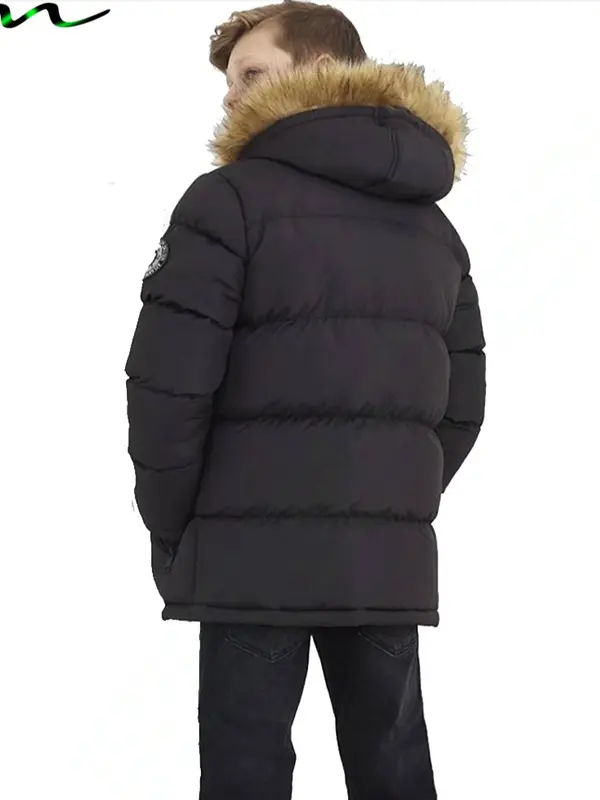 NEW BOYS COATS KIDS BACK TO SCHOOL FUR HOODED PARKA JACKET WINTER WARM COAT SIZE 4