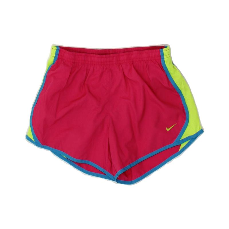 Pre-Owned Vintage NIKE Womens Dri Fit Sport Shorts UK 16 Large Pink Colourblock Polyester 0