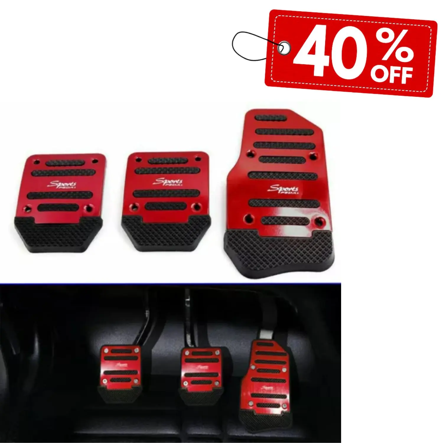 3Pcs Non-Slip Car Pedal Pad Cover Set Car Interior Decor Accessories